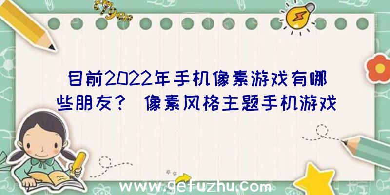 目前2022年手机像素游戏有哪些朋友？